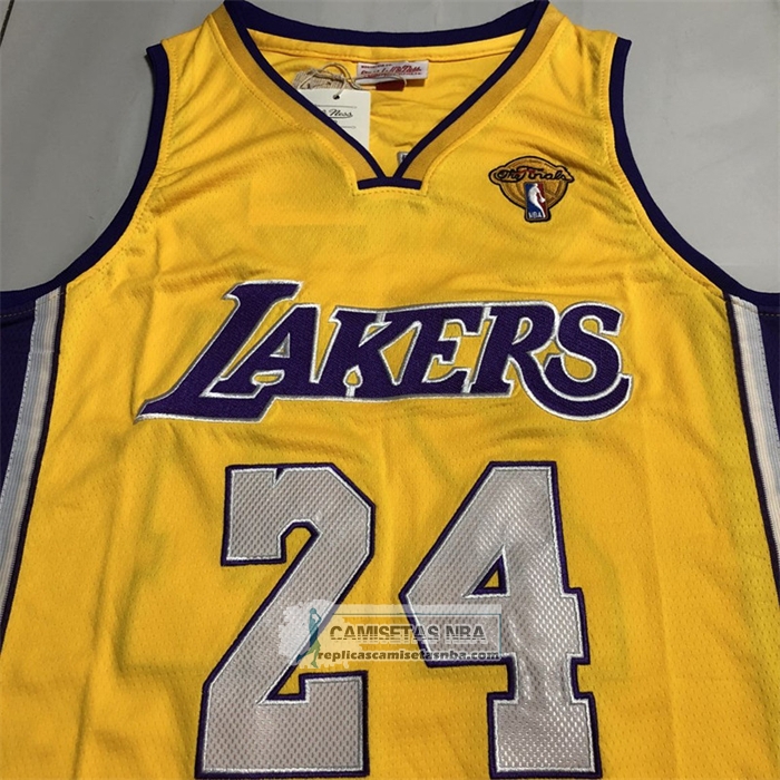 Camiseta Los Angeles Lakers Kobe Bryant NO 24 Mitchell & Ness 2009-10 Amarillo